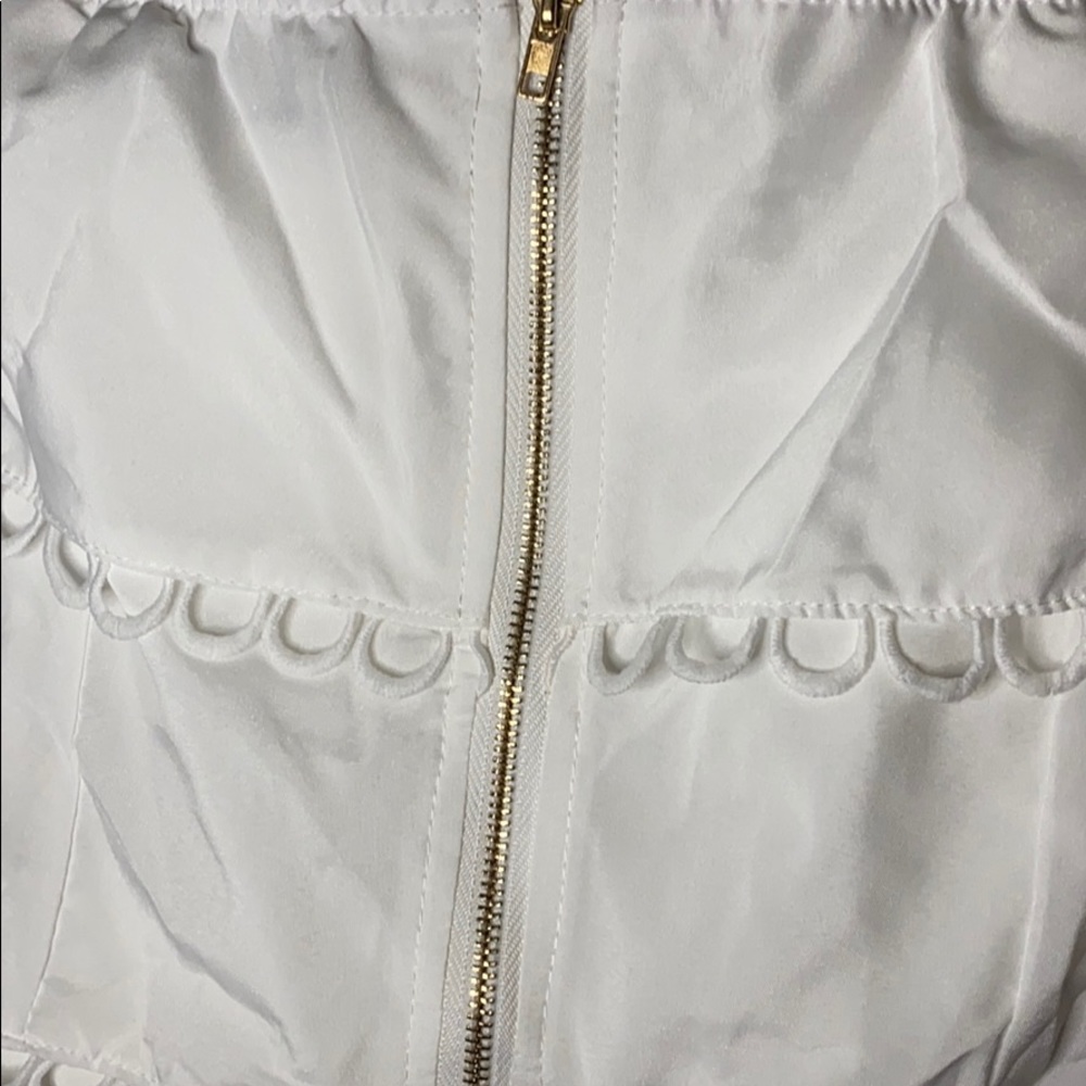 Last One Adorable White Ruffle Split Skirt Set - Picture 5 of 12